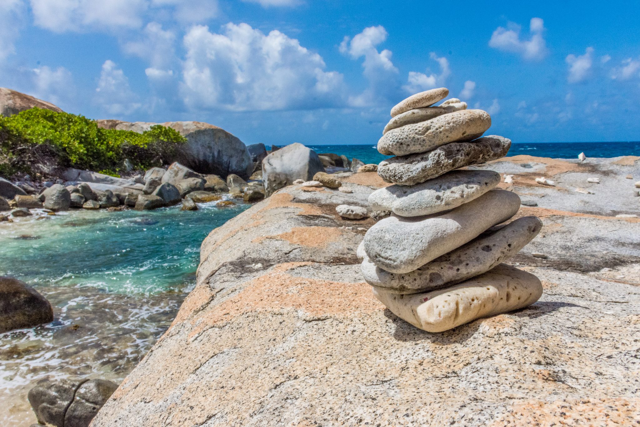 Stacked rocks in the British Virgin Islands