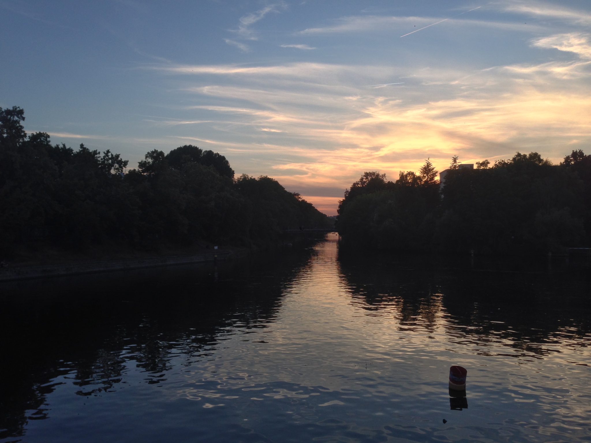 River scene at dusk