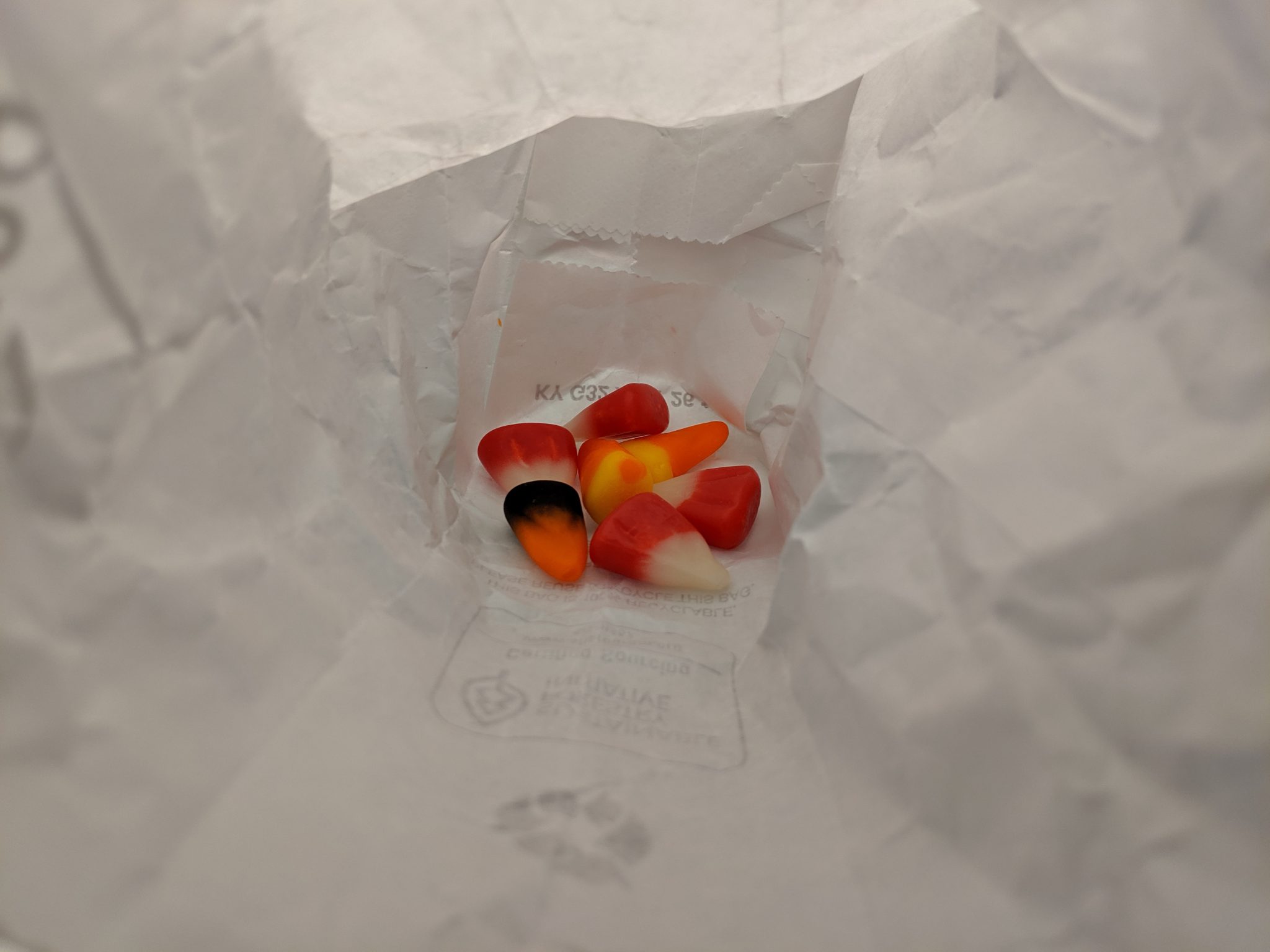 Candy in the bottom of a bag