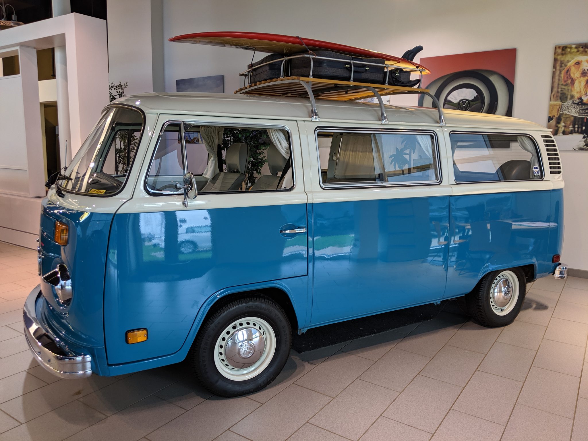 VW Bus with vacation rack