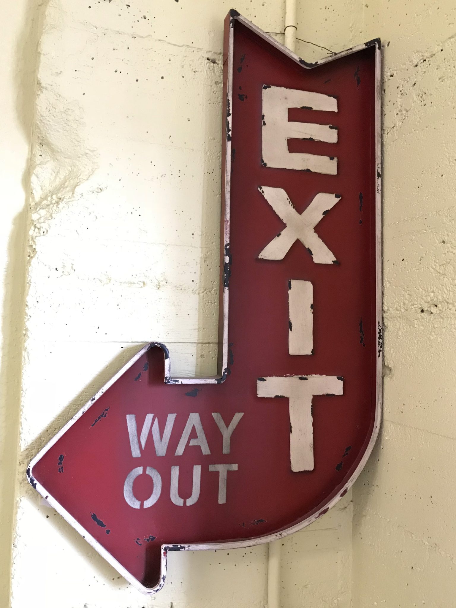 Vintage Arrow Exit Sign