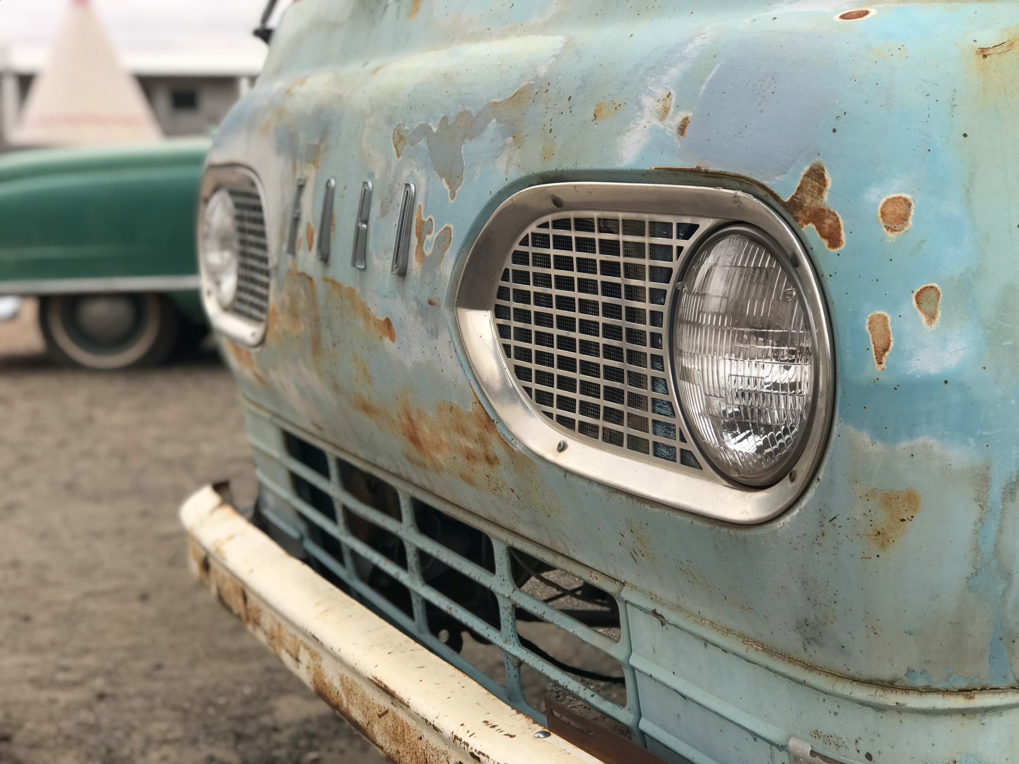 Rusty bumper and headlights