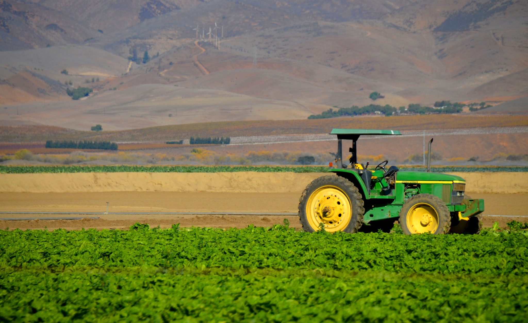 Agriculture Tractor In The California Central Valley