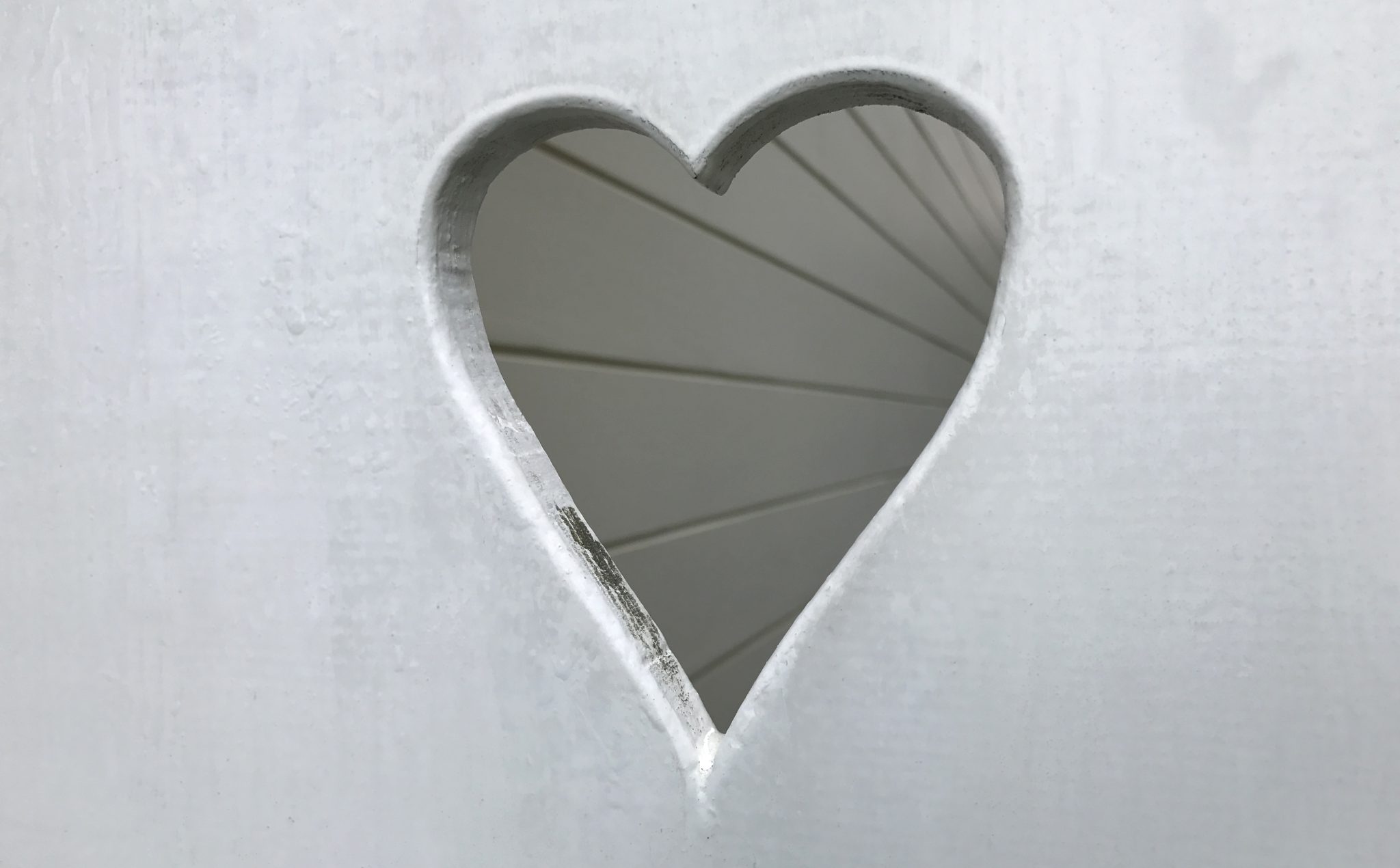 Heart Cut Out Of Wood Painted White