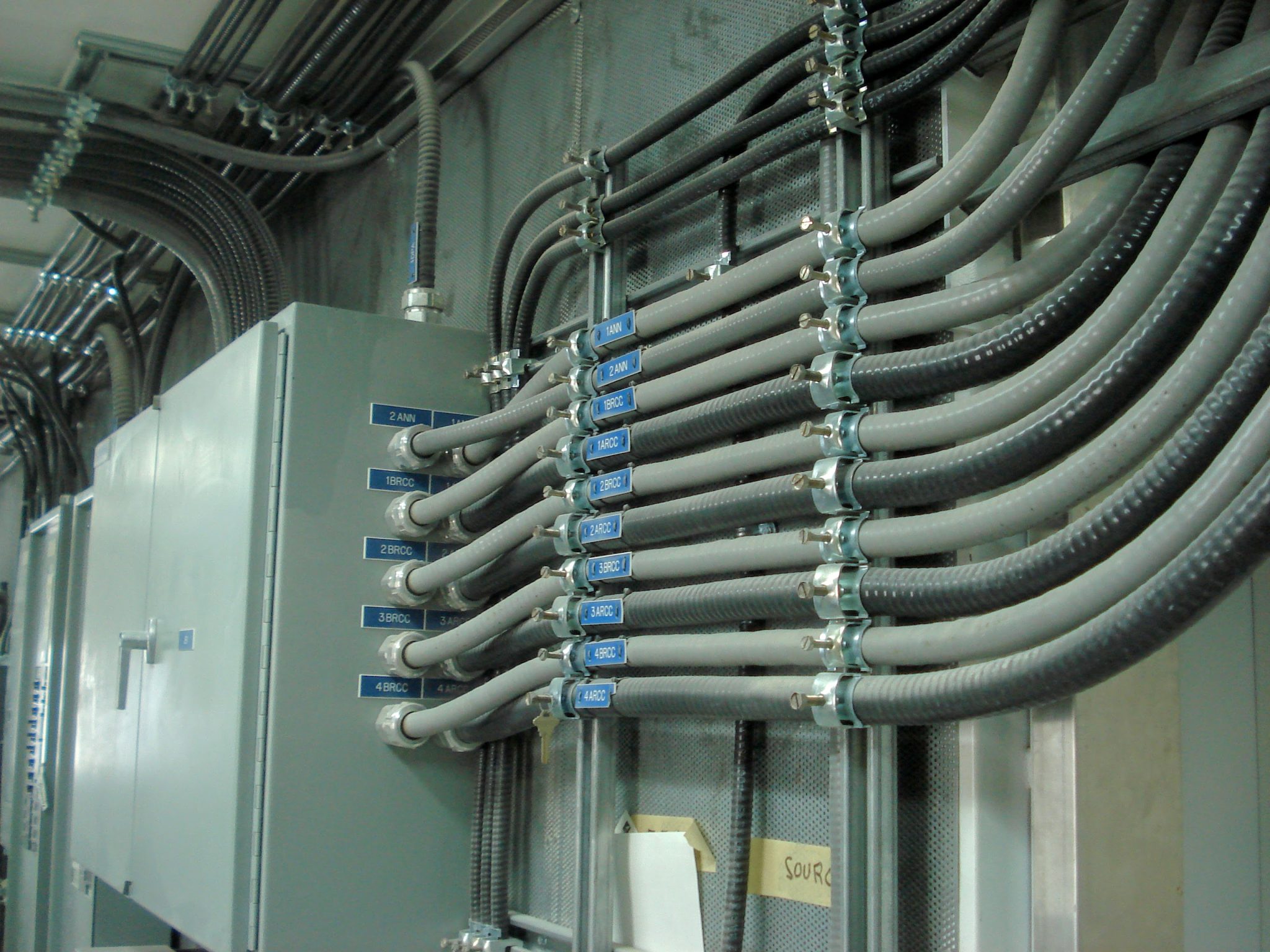 Teck cables entering a 18x36" junction box