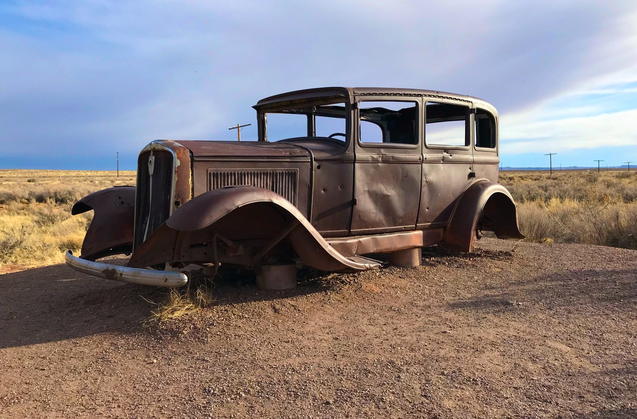 Rusted, Abandoned Vehicle In The Arizona Desert