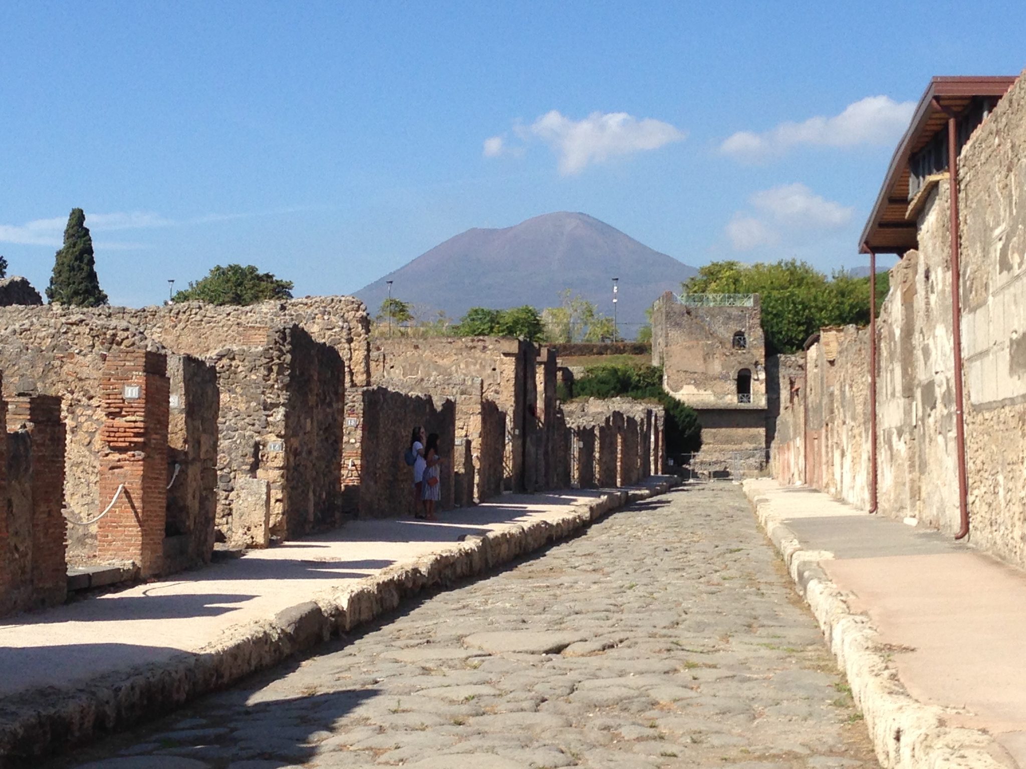 Roman ruins with Vesuvius in the background, Pompeii, Italy