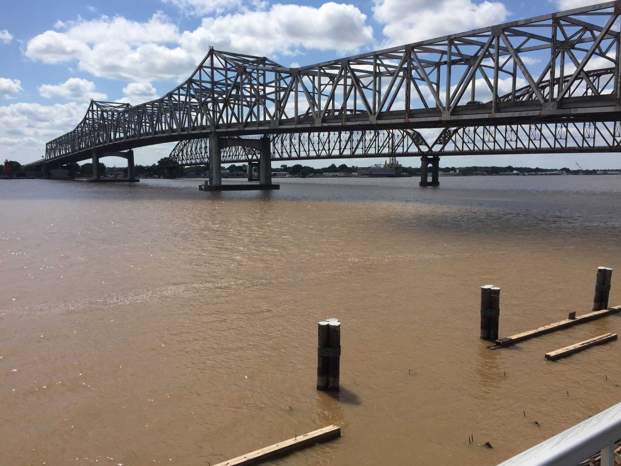 The E. J. "Lionel" Grizzaffi Bridge (a cantilever bridge) over the Atchafalaya River at Morgan City, Louisiana