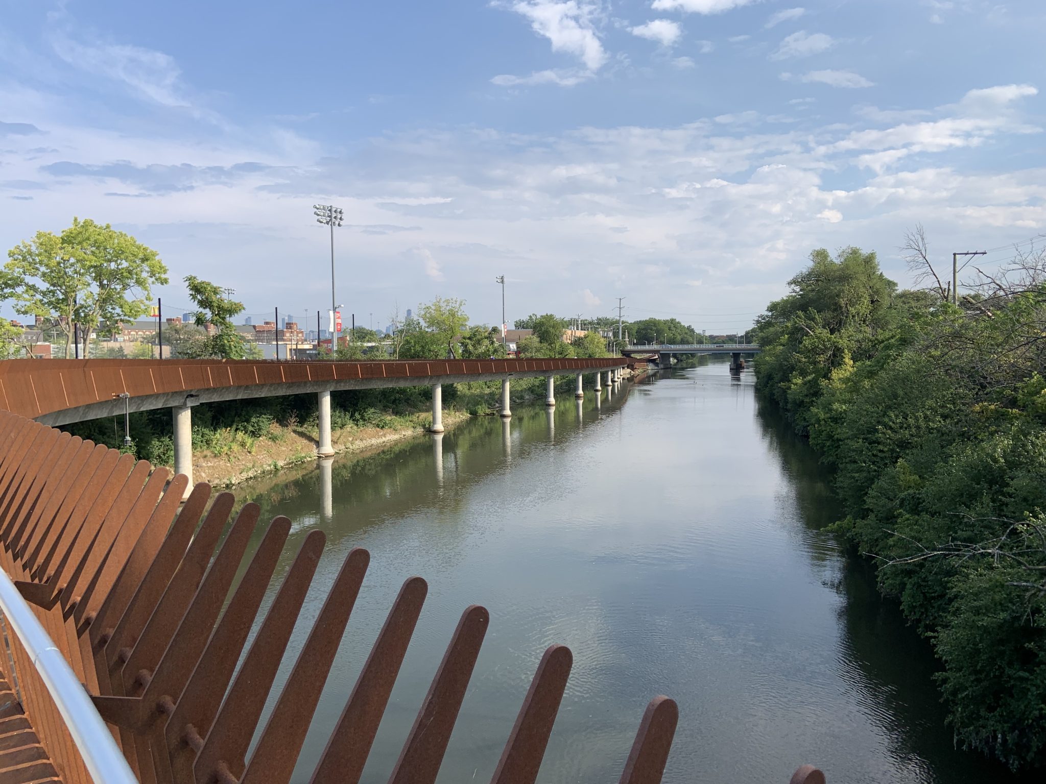 Chicago bicycle path over the river at Addison Street