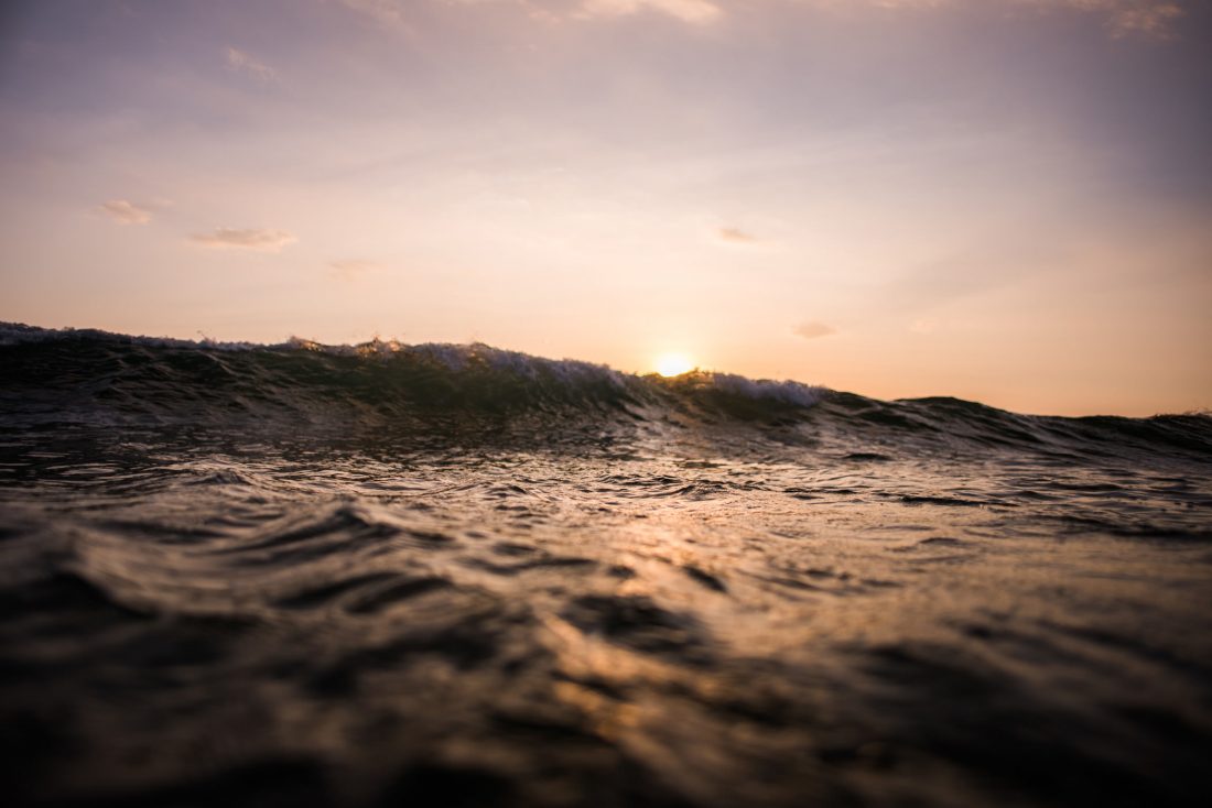 Breaking Wave at Sunset