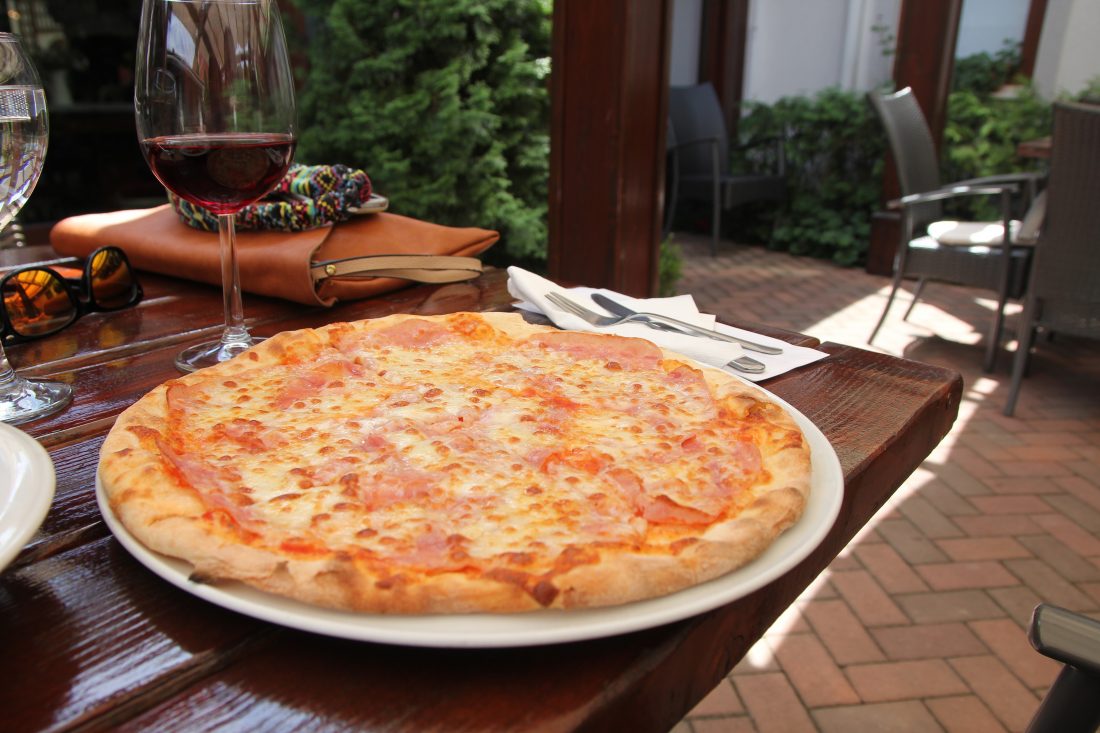 Pizza on Restaurant Table