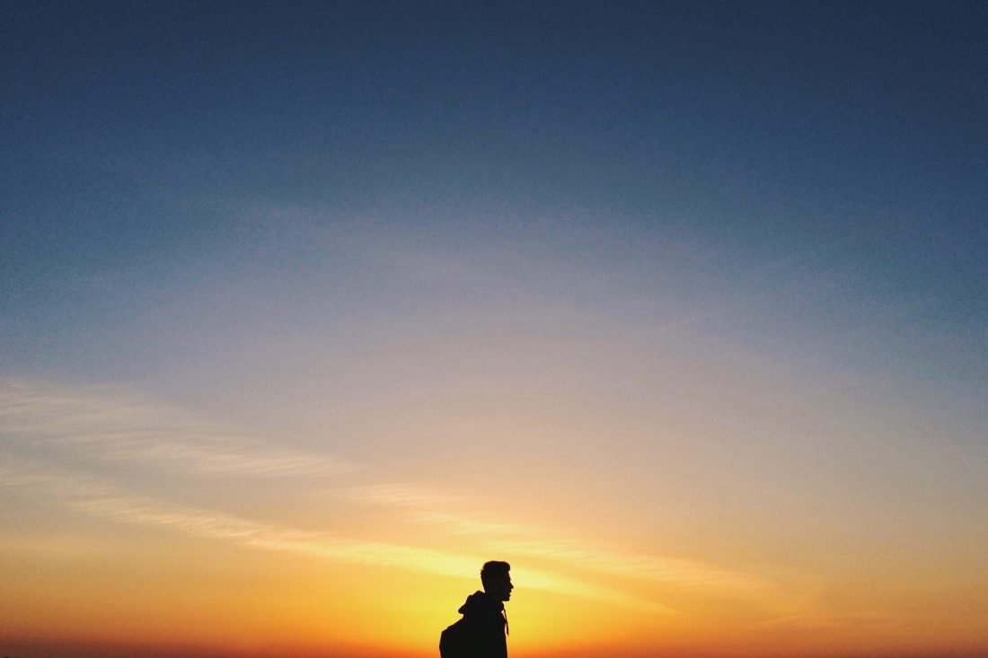 Man Silhouette at Sunset