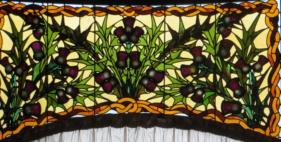 stained-glass thistles