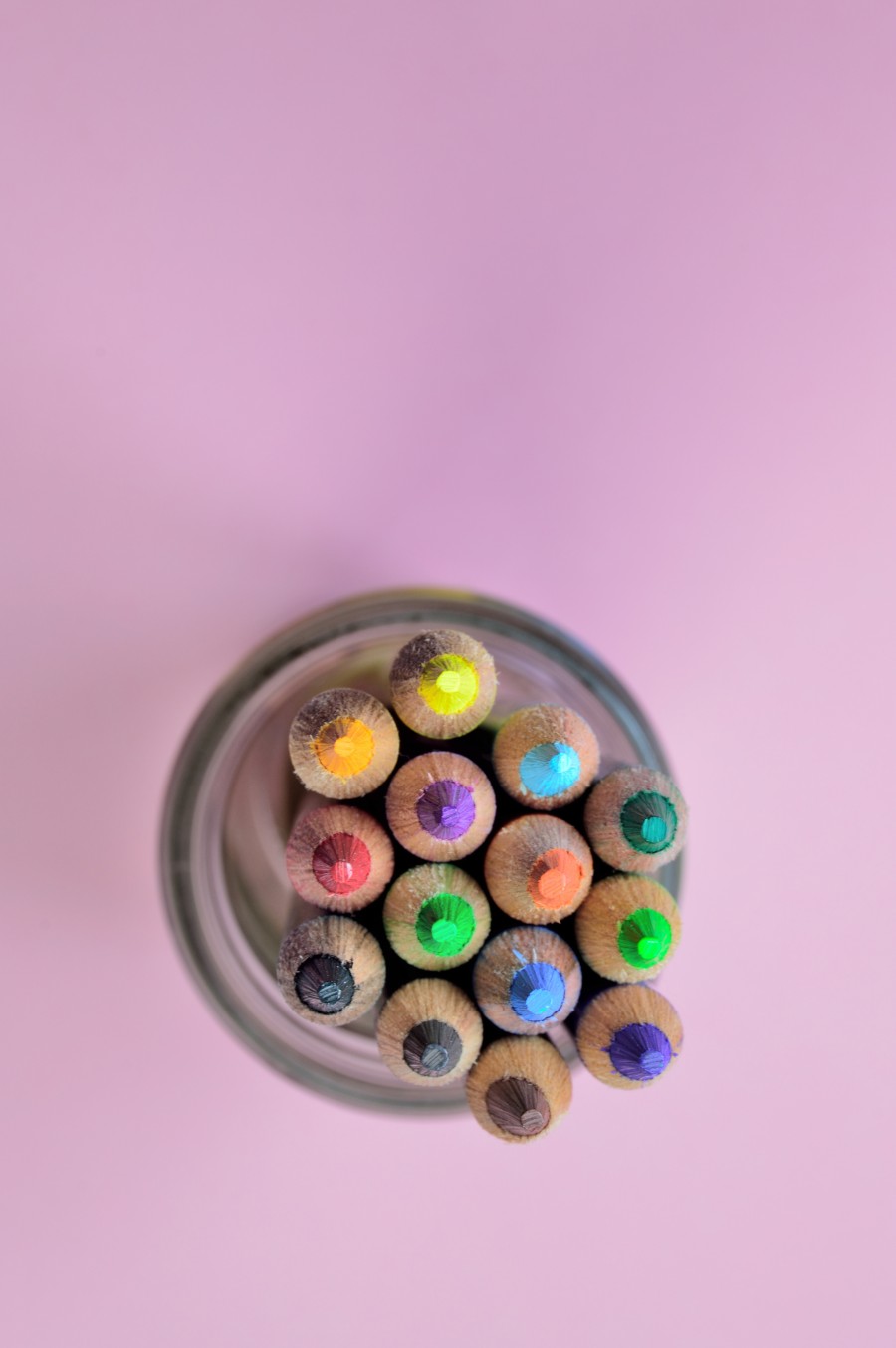 Jar with color pencils