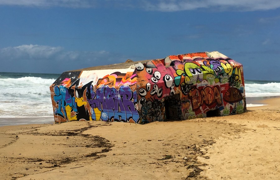 Beach Art on sunken WW2 Bunker