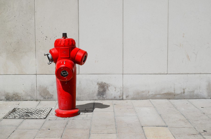 Red fire hydrant