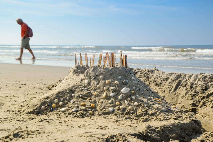 Beach castle with shells