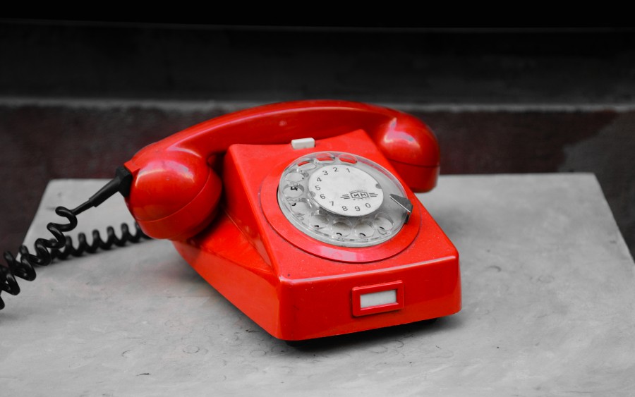 Red telephone from the 80s