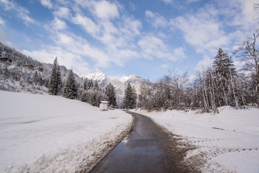Road in the winter in Austria