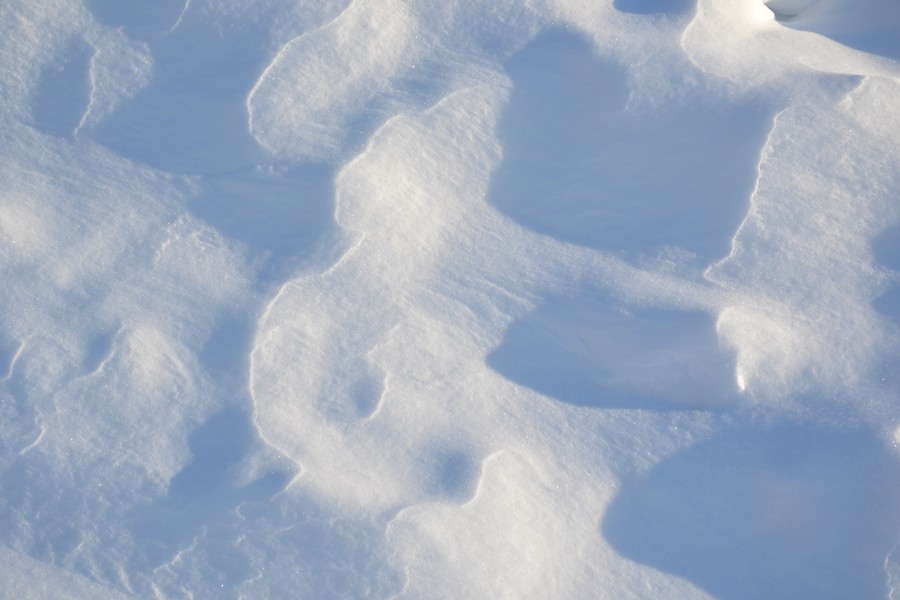 Snowy patterns on the field