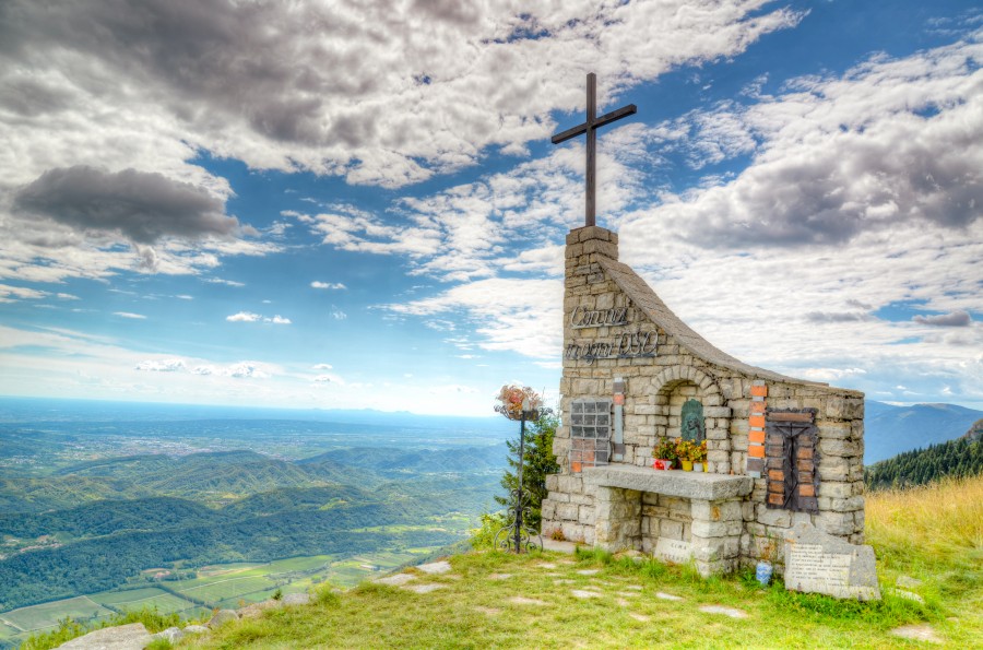 A cross on a mountain