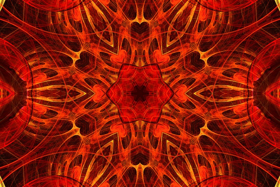 red kaleidoscope design