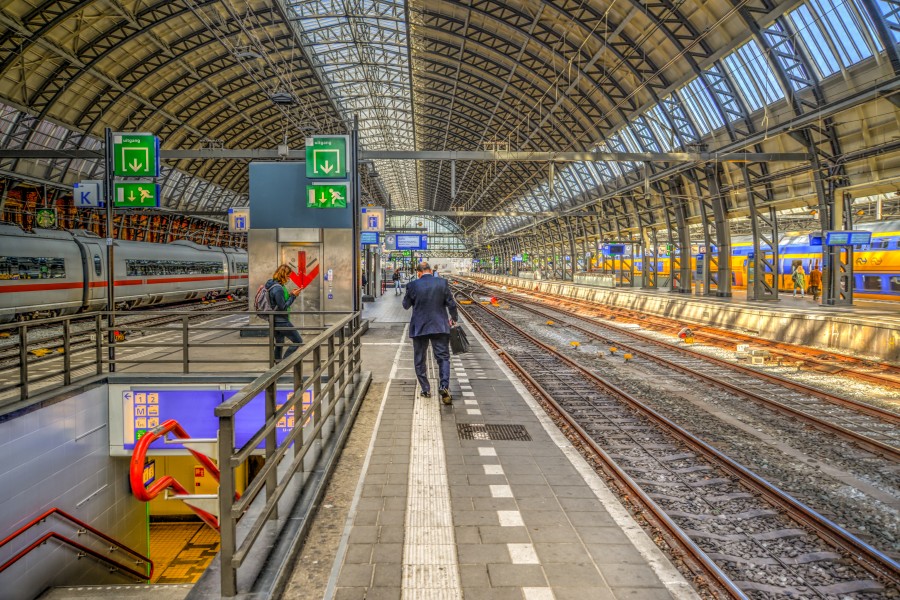 Business man at Amsterdam station