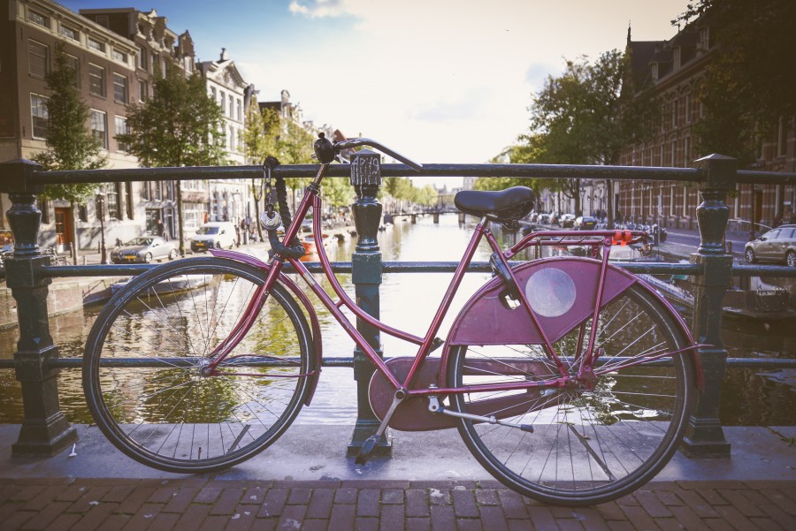 Parked bike at a canal