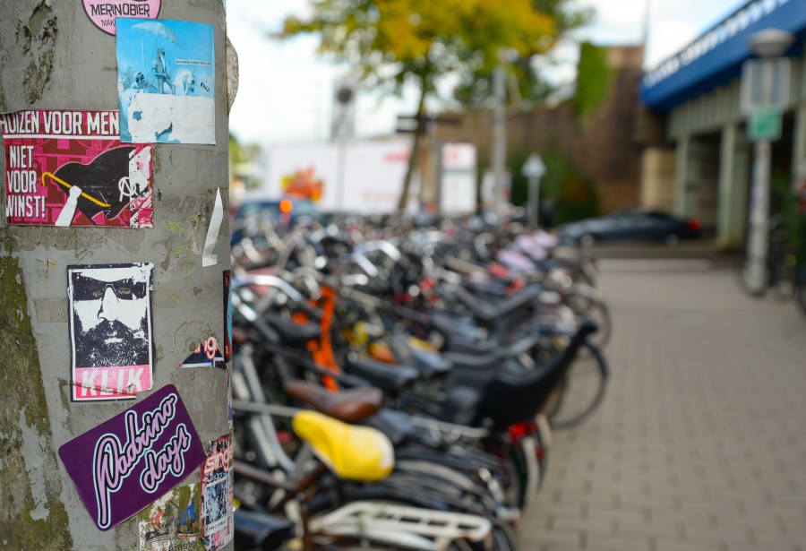 Parked bikes in Amsterdam