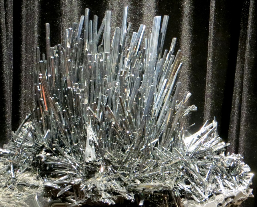 silvery crystals