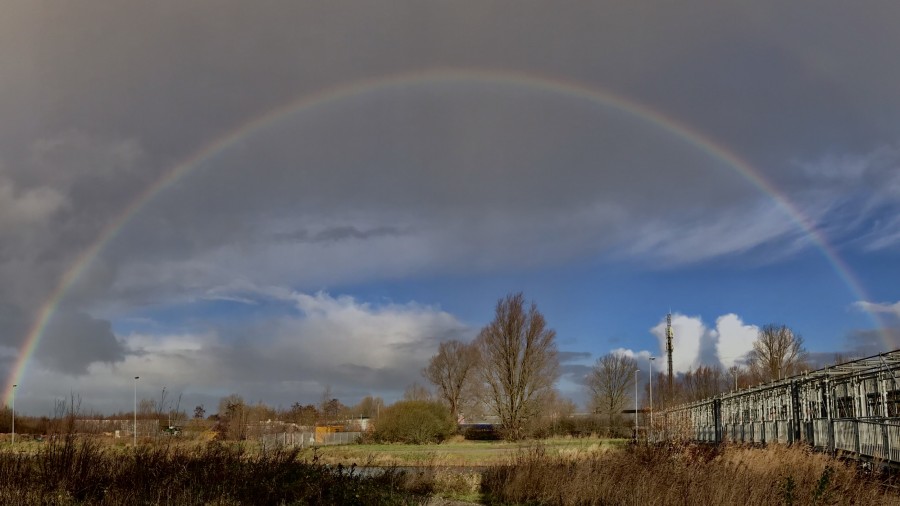 Rainbow above the suikerunie in Groningen | The Netherlands