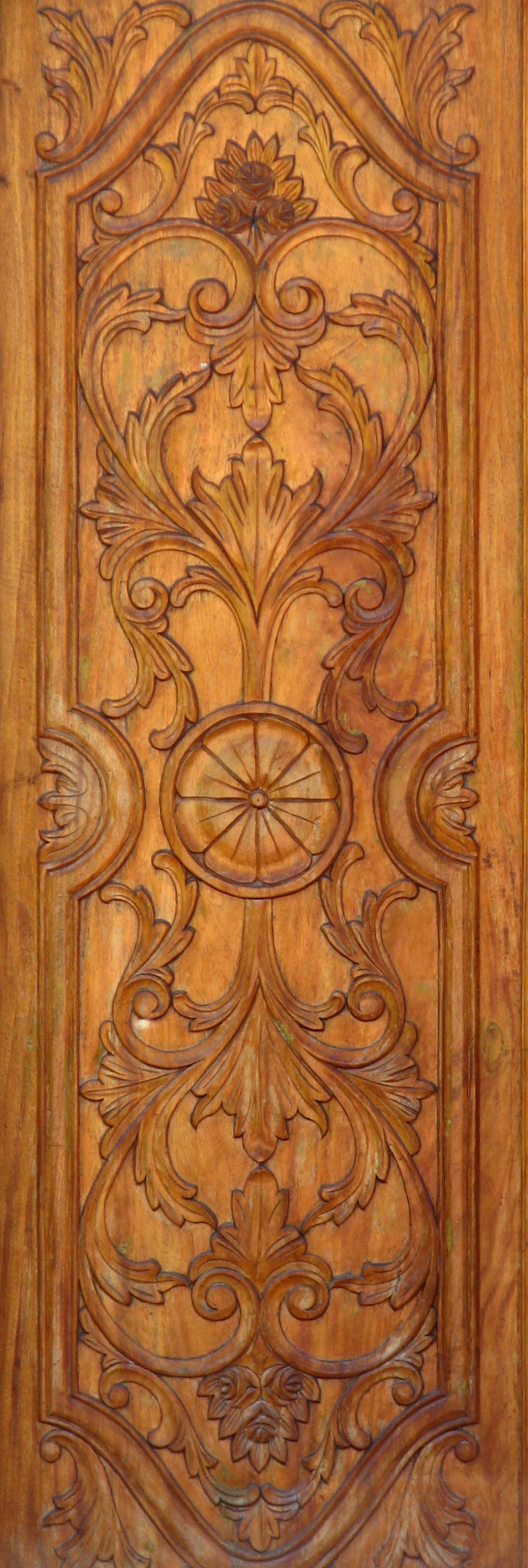wood door with design