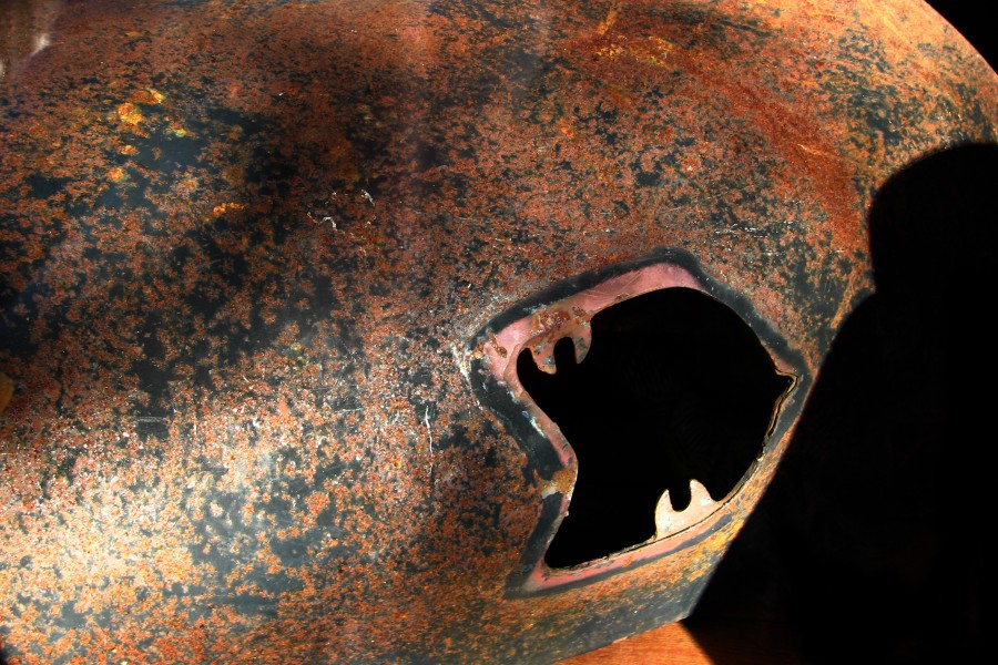 rusty metal with hole