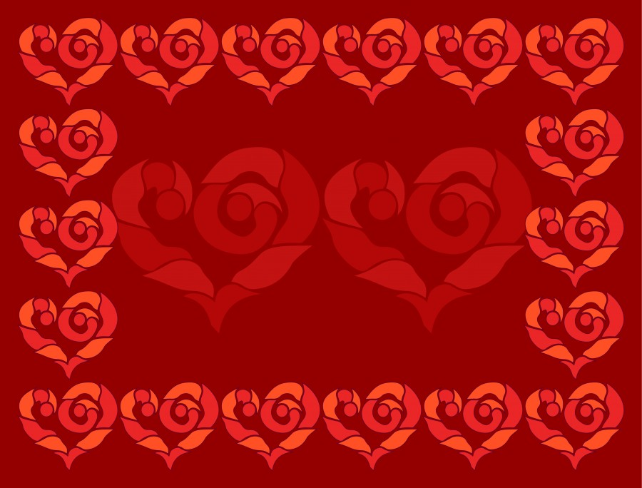 Red Valentines day greeting card.