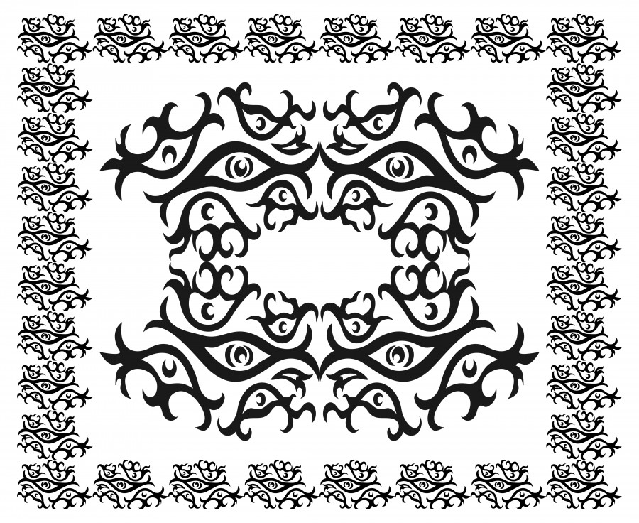 Black and white symmetric patern with