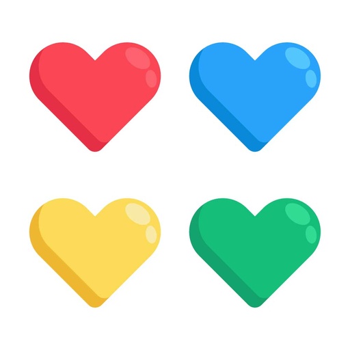 4 Colored Heart Vector Graphics