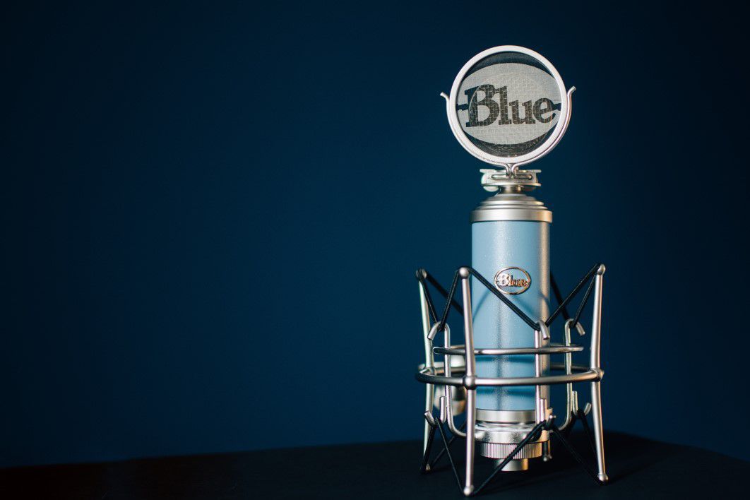 Blue Retro Style Microphone