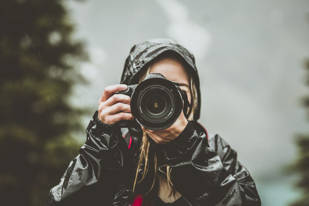 Camera Woman Rain Jacket