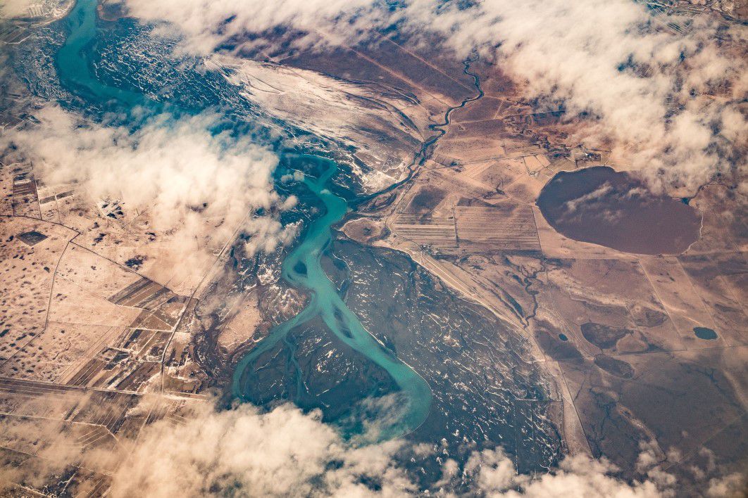 Aerial View Mountains River