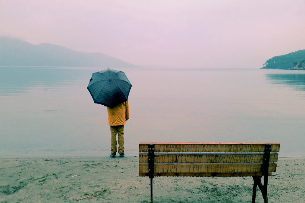 Man Umbrella Lake