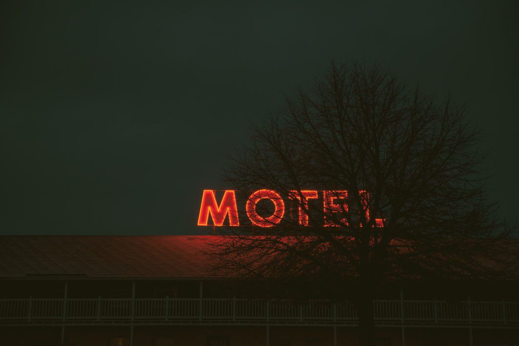 Motel Neon Sign Night Dark