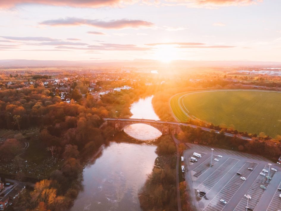 Sunset River Aerial