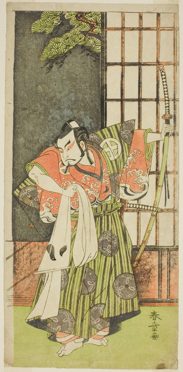 The Actor Otani Hiroji III as Kawazu no Saburo in the Play Myoto-giku Izu no Kisewata, Performed at the Ichimura Theater in the Eleventh Month, 1770