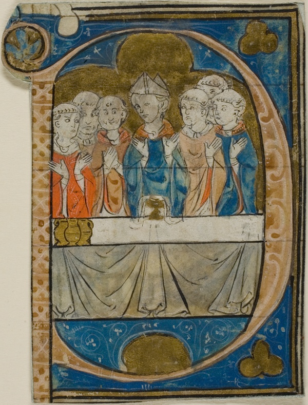 Bishop at Mass in a Historiated Initial 