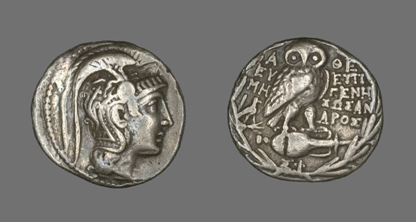 Tetradrachm (Coin) Depicting the Goddess Athena