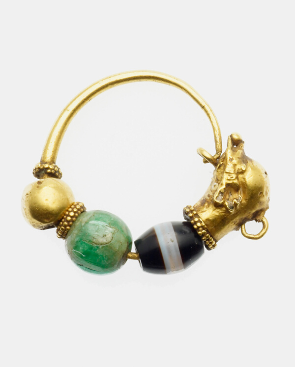 Earring with Dolphin Head Finial