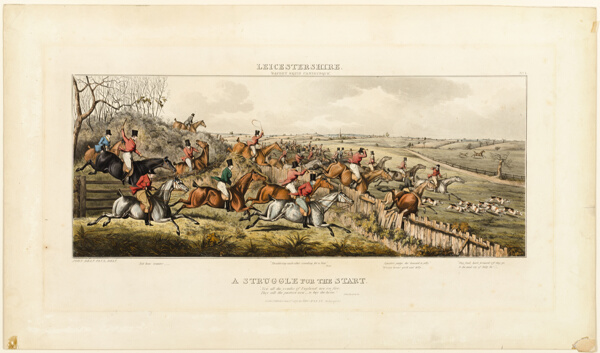 A Struggle for the Start, plate one from The Leicestershire Hunt