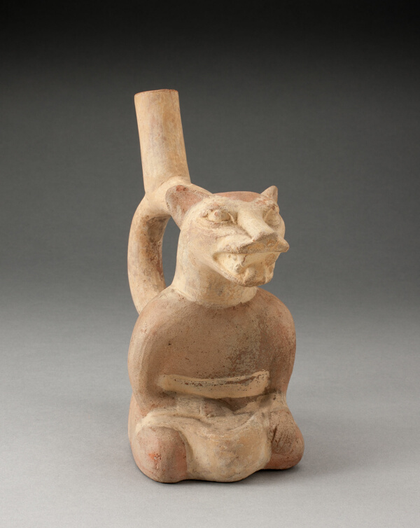 Handle Spout Vessel in the Form of a Cat Man