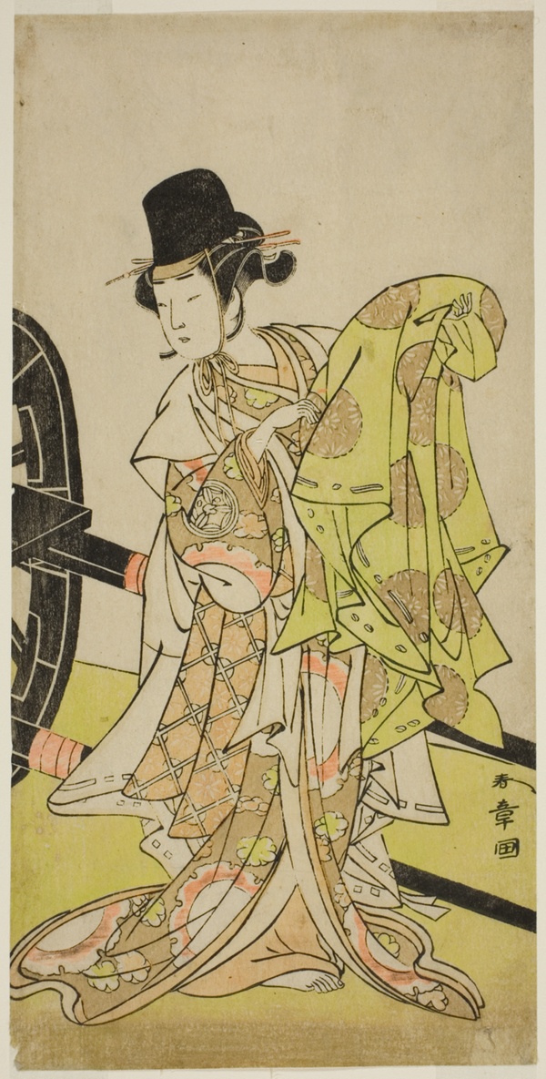 The Actor Yamashita Kinsaku II as Tsukimasu, Acting as Sakura-maru, in the Play Miya-bashira Iwao no Butai, Performed at the Morita Theater in the Seventh Month, 1773