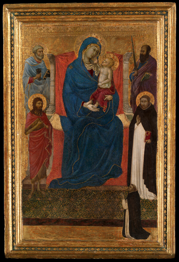 Virgin and Child Enthroned with Saints Peter, Paul, John the Baptist, and Dominic and a Dominican Supplicant
